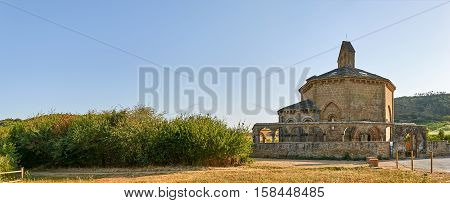 Santa María de Eunate is an ancient octagonal templar church on the Road to Santiago