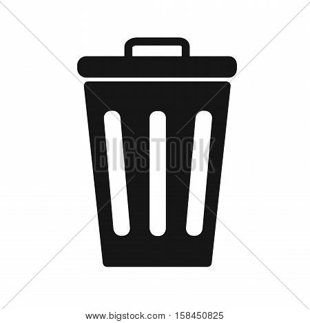 Closed Trash Can Icon Vector Illustration on white background