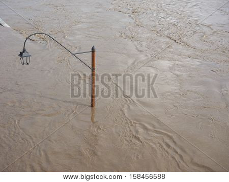 River Po Flood In Turin
