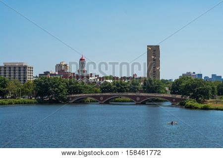 Dunster house Harvard University Cambridge Massachusettes. On the bank of the Charles River
