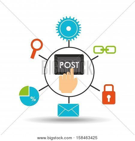 post technology social media concept vector illustration eps 10