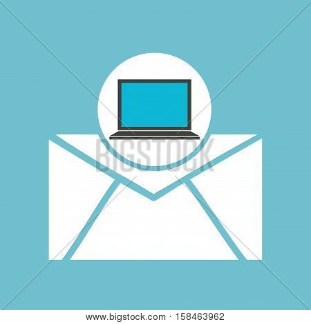 social media laptop email message vector illustration eps 10