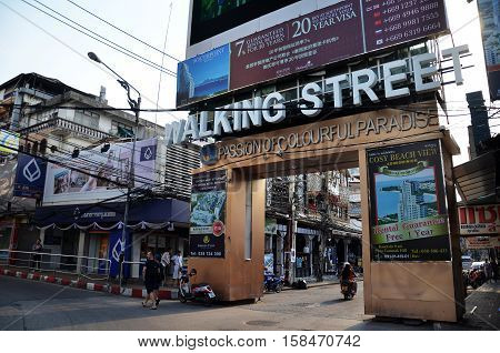 Unidentified People On A Walking Street In Pattaya
