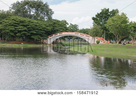 park city Yala Thailand which has river tree with water reflect in natural environment beautiful (Suan Khwan Mueang Yala Park )