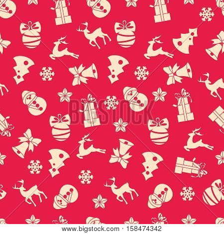 Stock vector seamless of winter and Christmas elements
