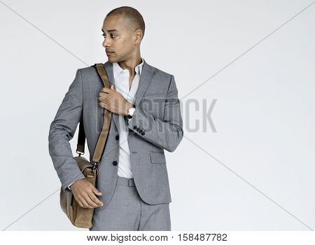 Businessman Bag Portrait Photography Concept