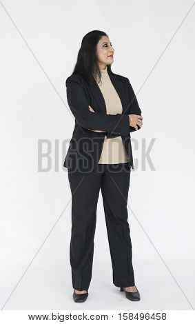 Woman Cheerful Studio Portrait Concept