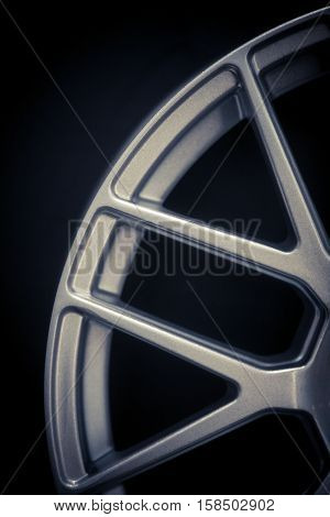 Close up shot of a new car rim.