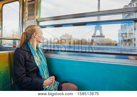 Beautiful Young Woman In Parisian Subway