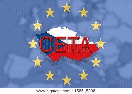 Ceta - Comprehensive Economic And Trade Agreement On   Euro Union And Czech Republic Map
