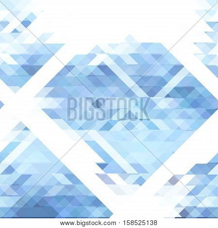 Blue and white triangles abstract geometry pattern. Can be used as a website background. Vector