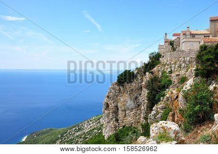 Lubenice town in island Cres in Croatia