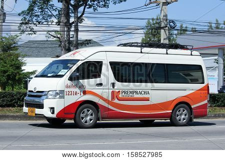 CHIANG MAI THAILAND - OCTOBER 27 2016: Prempracha company van. Route Phrow and Chiangmai. On road no.1001 8 km from Chiangmai Business Area.