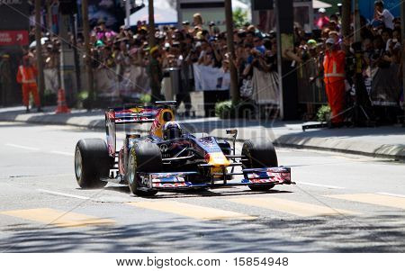 David Coulthard, die gerade in ein f1-demo