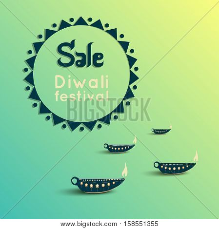 Diwali discount design or sale poster. Vector Illustration of Traditional Indian festiva
