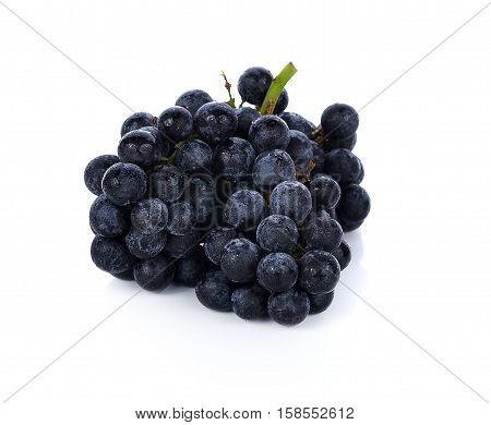 black, isolated, vegetarian Grapes in white background