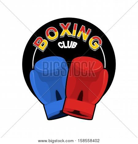 Boxing Emblem. Gred And Blue Loves. Logo For Sports Team And Club. Combat Badge For Athletes