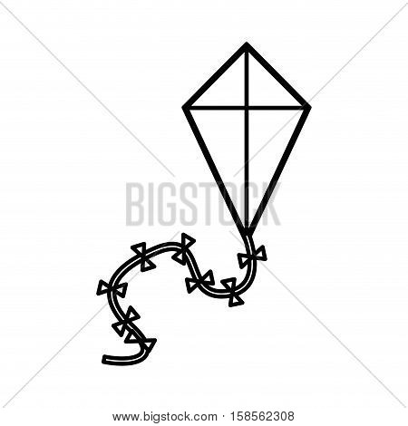 silhouette kite in triangular shape vector illustration