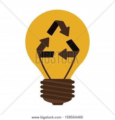 silhouette electric bulb with recyled sign vector illustration