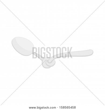 Spoon Knotted Isolated. Cutlery For Dieting In White Background