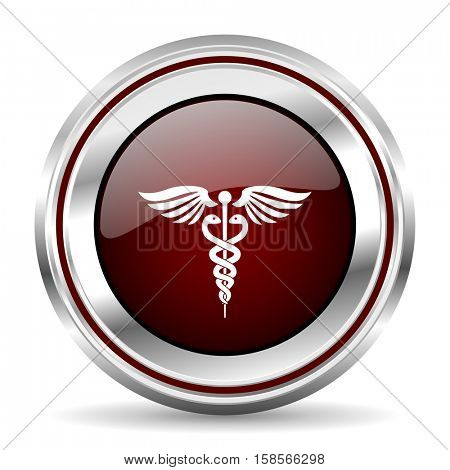 emergency icon chrome border round web button silver metallic pushbutton