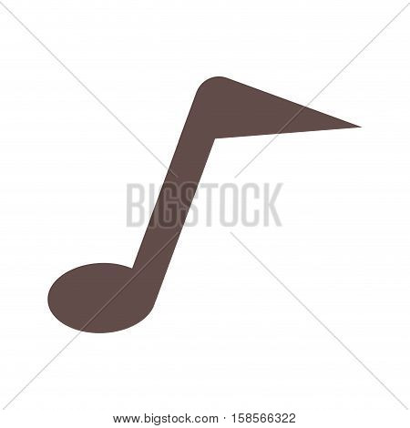 silhouette monochrome with sign eighth note vector illustration