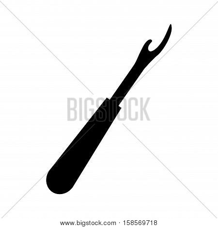 monochrome silhouette seam ripper tool vector illustration