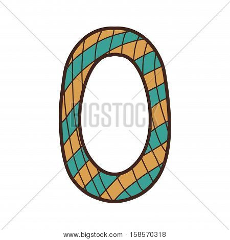 colorful number zero with line crossed vector illustration
