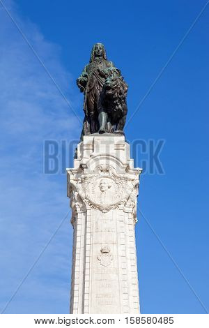 Marques de Pombal Square and Monument in Lisbon, placed in the center of the busiest roundabout of Portugal. One of the landmarks of the city.