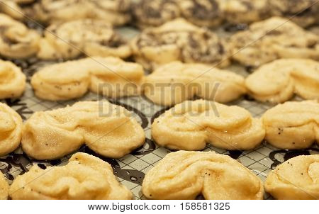 cooking delicious cakes at home. Floury products with filling.