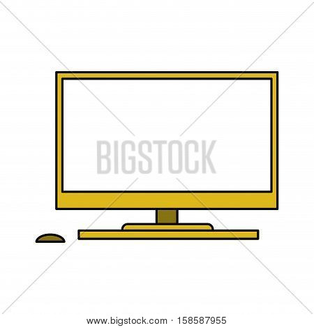 yellow screen computer wireless device vector illustration eps 10