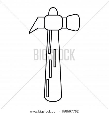 hammer tool steel wooden icon outline vector illustration eps 10