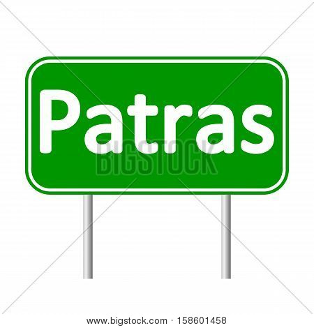 Patras road sign isolated on white background.