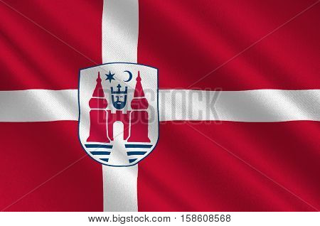 Flag of Nyborg in Southern Denmark Region. 3d illustration