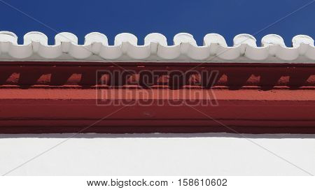 Close-up of Traditional Arabic style roof tiles on house in Trevelez Village in Andalusia