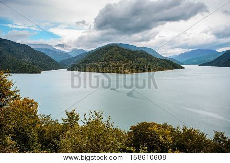 the picturesque landscape of lake in Georgia