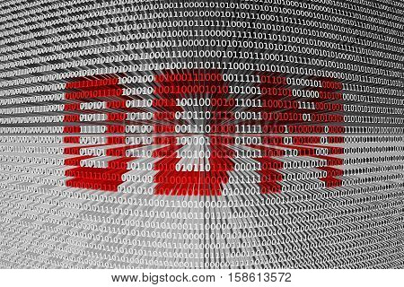 DDM in the form of binary code, 3D illustration