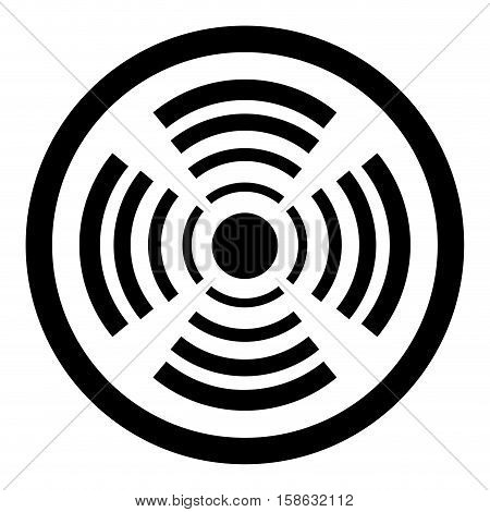 Available internet access point. Wi-fi antenna monochrome router communication emblem vector illustration