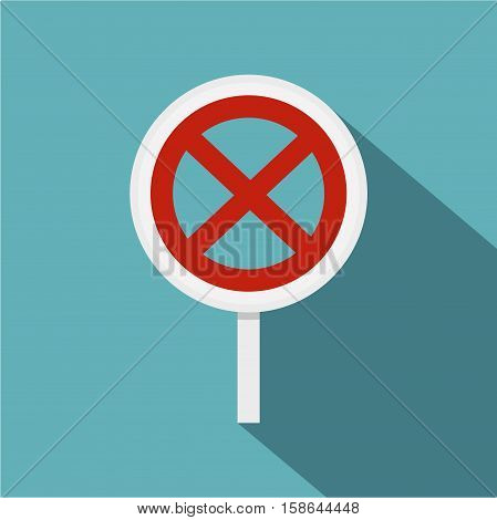 Clearway sign icon. Flat illustration of clearway sign vector icon for web isolated on baby blue background