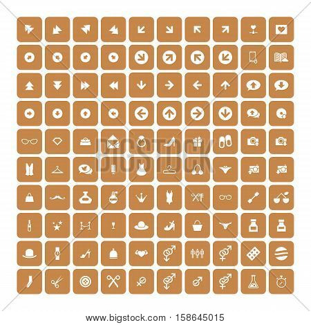 Set of 100 Universal Icons. Simple Flat Style. Business, internet, web design, random pictogram.