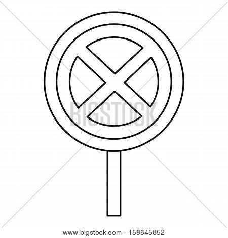 Clearway sign icon. Outline illustration of clearway sign vector icon for web