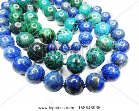 semigem blue necklace with bright crystals jewellery