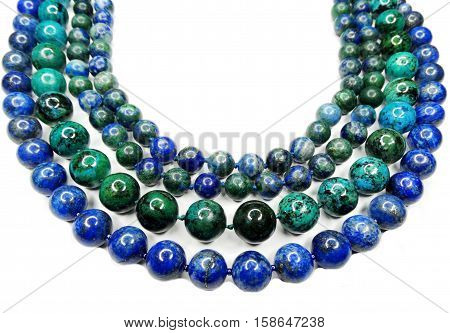 semigem blue necklace with bright crystals jewellery