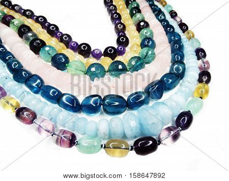 semigem colorful necklace with bright crystals jewellery