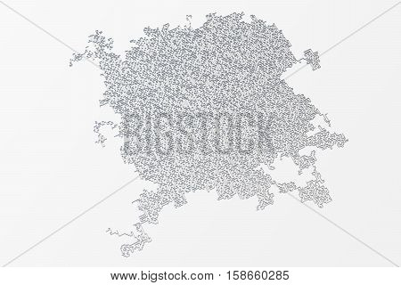 3d illustration cocrete labyrinth, complex problem solving concept.