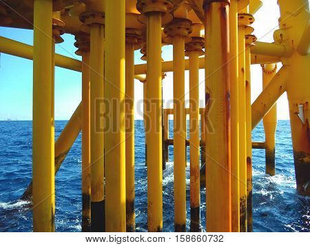 Offshore Industry oil and gas production petroleum pipeline.