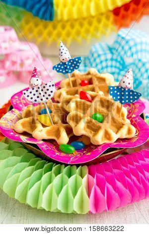 Sweets and pastries at a children's party birthday