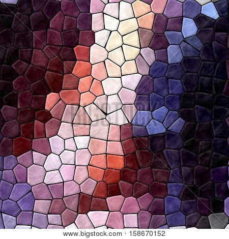 dark colored abstract marble irregular plastic stony mosaic pattern texture background with black grout - purple violet pink blue bige colors