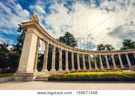 Vienna, Austria, October 13, 2016: War Memorial -  Heroes Monument Of Red Army On Schwarzenbergplatz