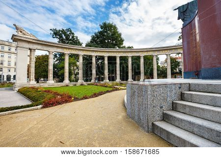 Vienna, Austria, October 13, 2016: War Memorial -  Heroes Monument Of Red Army On Schwarzenbergplatz